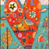 Lovebirds heart print