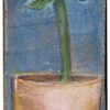 Camille, Flower Gold Vase Small Original Mixed Media Painting