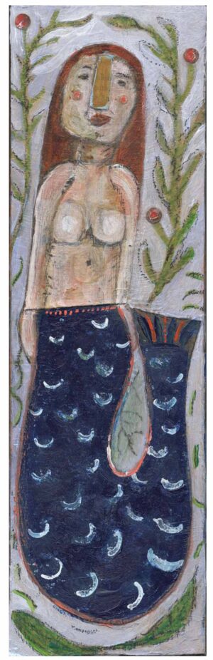 Willa, Mermaid Original Mixed Media Small Painting
