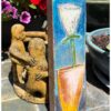Camille, Flower Gold Vase Small Original Mixed Media Painting - Image 2