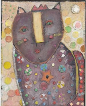 Cat Timi Original mixed media 8" x 10" painting
