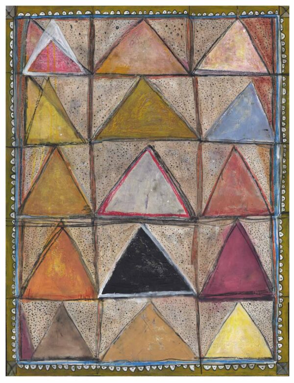 Triangles, Things Keep Changing, 36" x 48" Mixed Media Painting