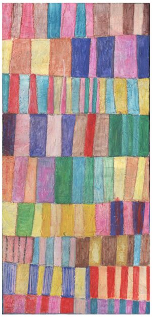 Stripe Summertime Color Original Mixed Media 15" x 30" Painting