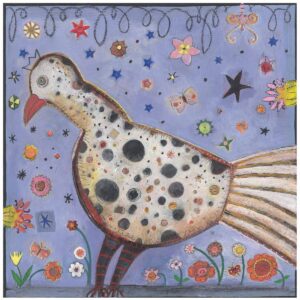 Chicken Black Star 24" x 24" Painting