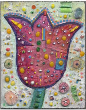 Flower Pink Tulip Tia Painting 5" x 6"