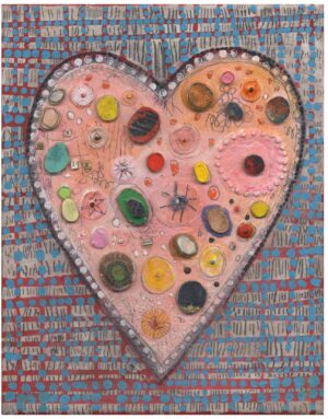 Pink Heart Pebbles Tally 8" x 10"